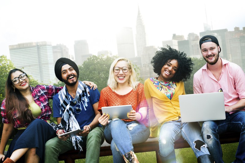 Youth Friends Friendship Technology Together Concept